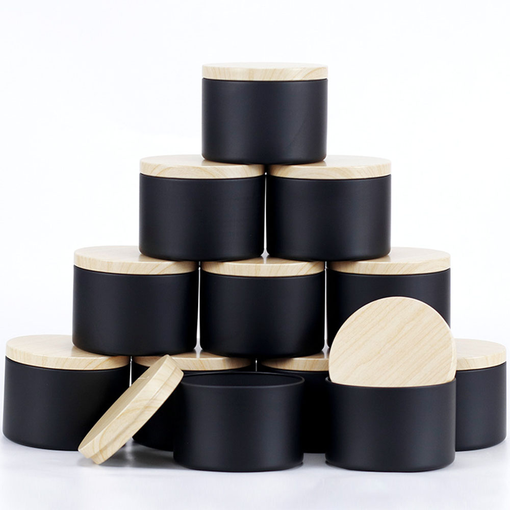 Candle Making Jars With Lids - Pots de bougies noirs de 4oz,