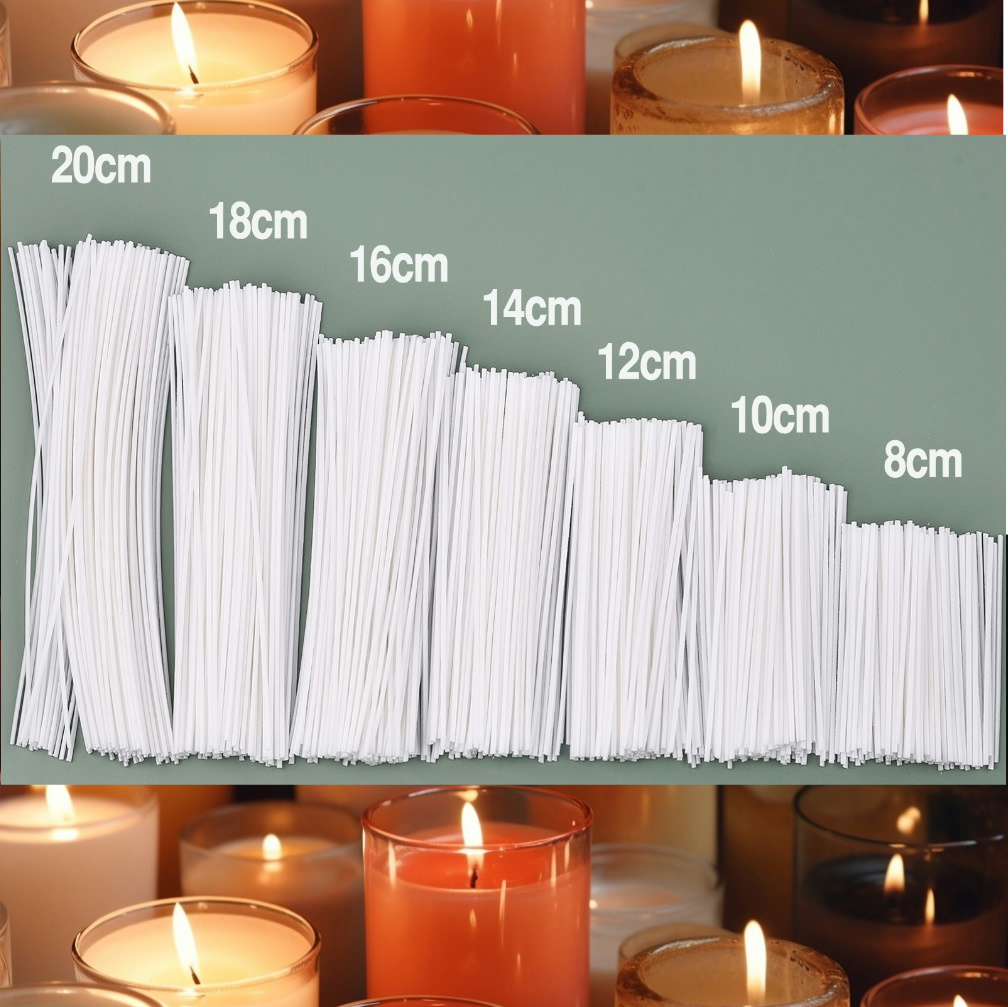 Cotton Wick Pre Tabbed - Mèches de bougie sans fumée, 8-20cm,