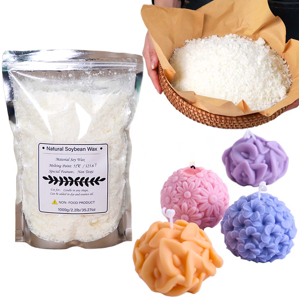 Flocons de cire de soja nature - Candle Making Kit For Beginners avis et prix