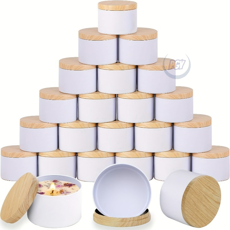 Pot de bougie en métal blanc,  - Candle Making Jars With Lids avis et prix