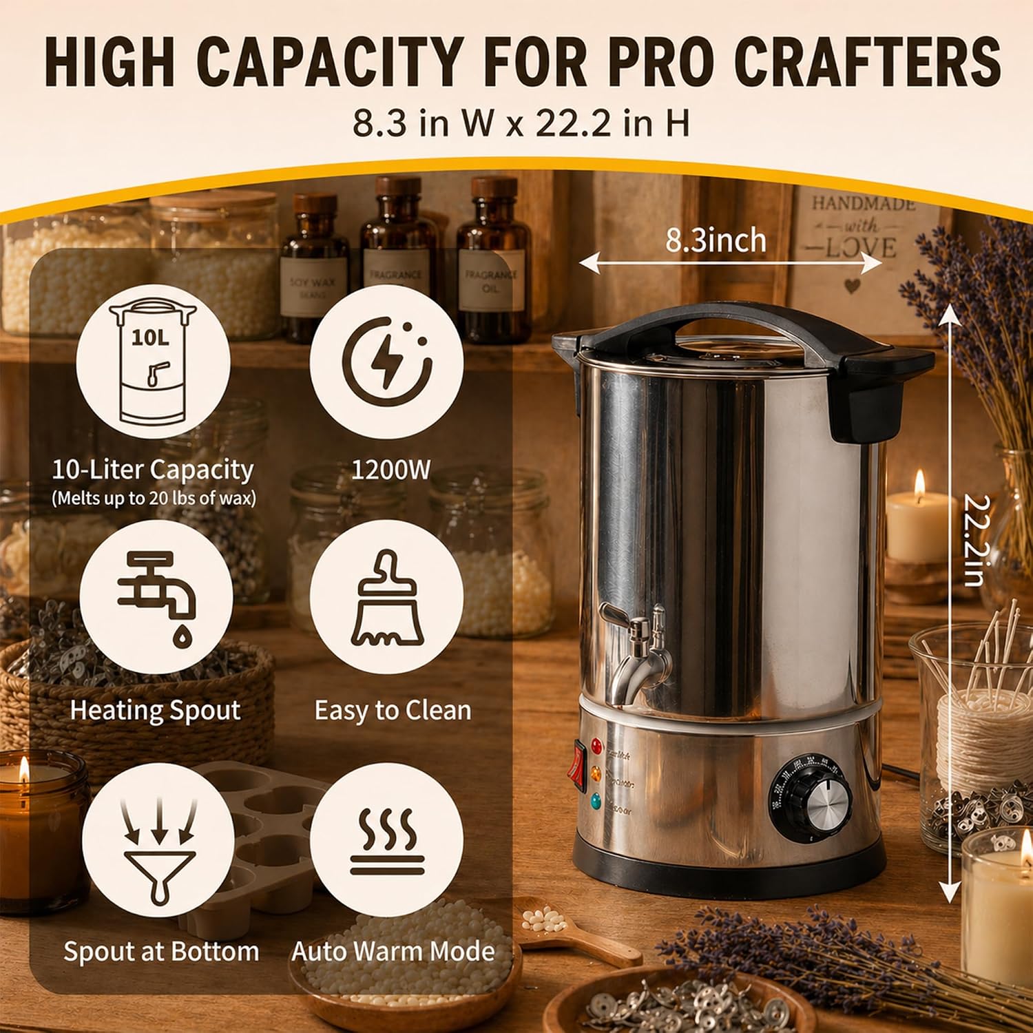 Fondeur de cire 10L pour la fa - Candle Making Tempe avis et prix